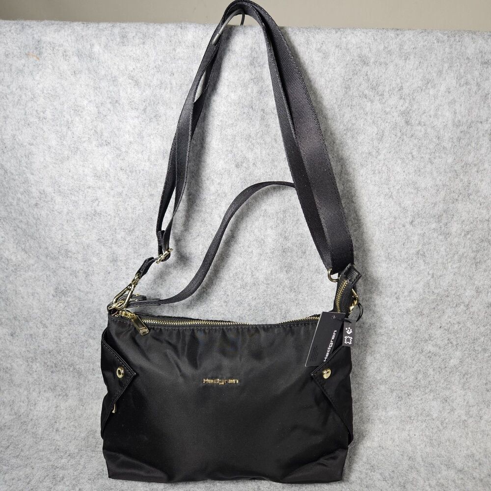 Hedgren Prisma Reflect 003 Black Gold Hardware Adjustable Crossbody Bag Classic